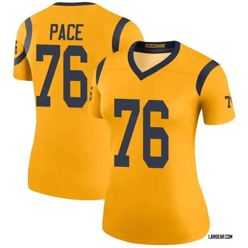 Women's Orlando Pace Los Angeles Rams Color Rush Jersey - Legend Gold Plus Size